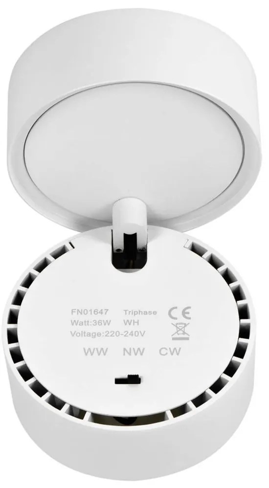 Applique LED 36W da Parete Soffitto Orientabile Bianca 60° CCT 135lm/W
