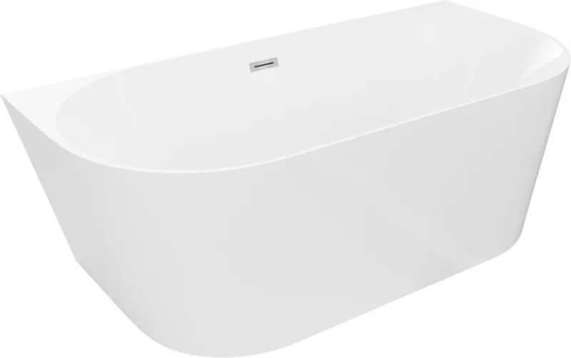 Mexen Oval Slim vasca da bagno indipendente parete 170 x 80 cm, bianca, troppopieno cromato - 52661708000-01