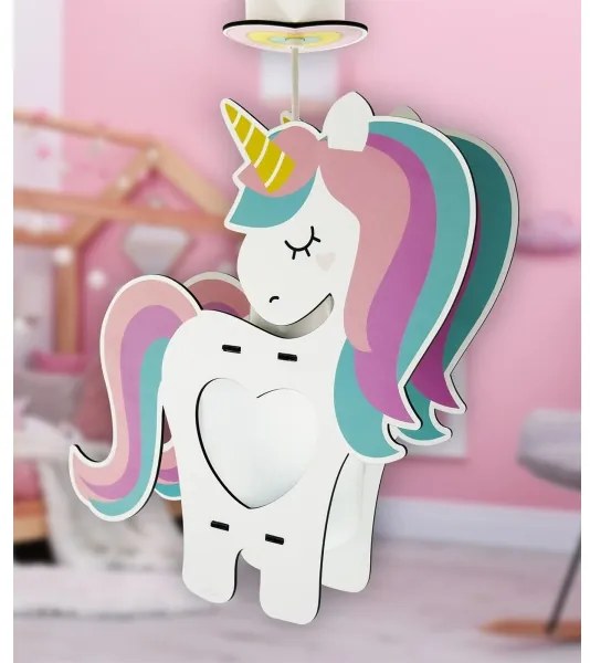 Dalber 41597 - Lampadario per bambini UNICORN 1xE27/15W/230V