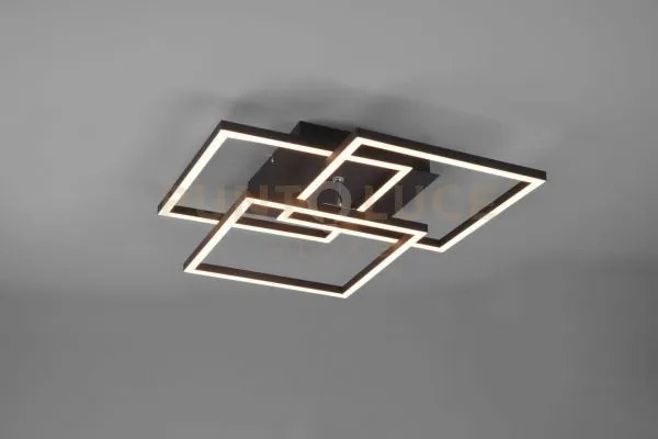 Mobile plafoniera led 27w 3200lm, 2700 - 6000k nera 3 quadrati orie...