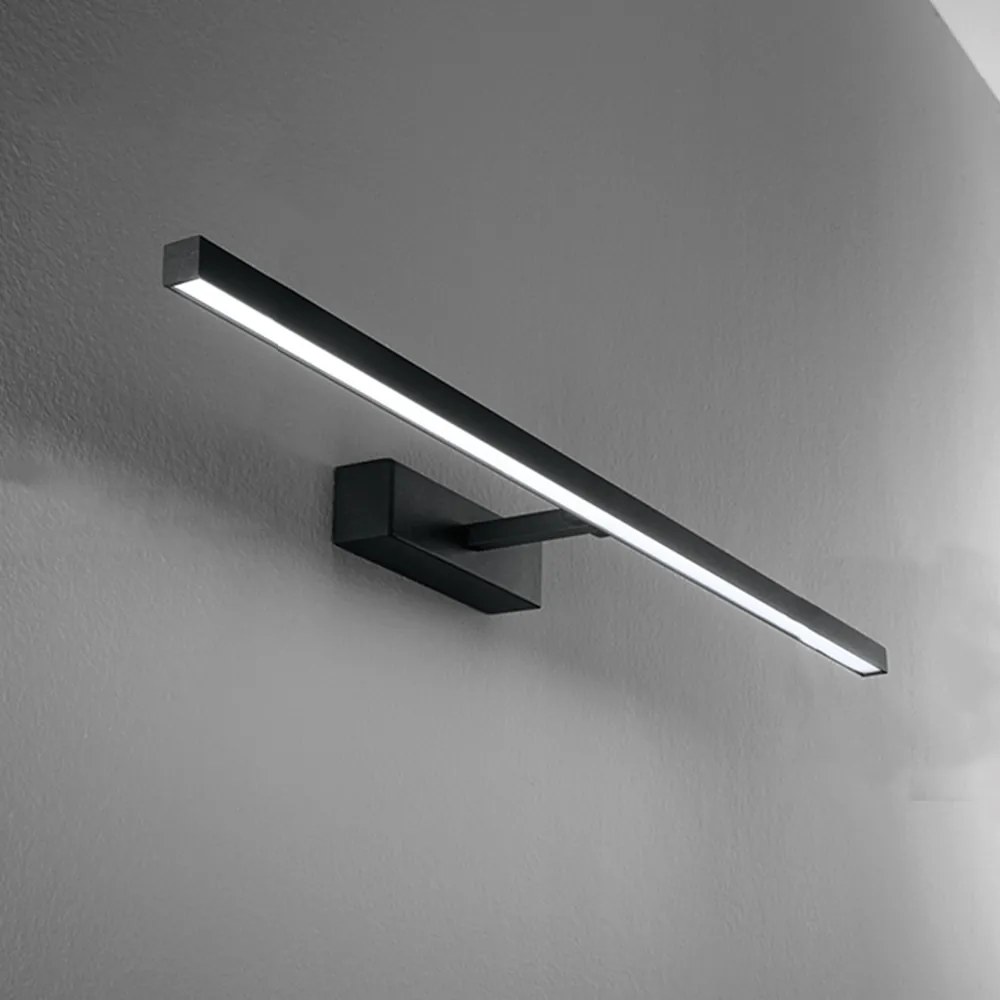 Applique Moderna Riga Metallo Nero Acrilico Led 24W 3000K