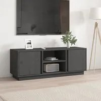 Mobile Porta TV Grigio 110x35x40,5 cm in Legno Massello di Pino cod 11695