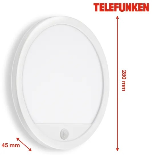 Telefunken 313706TF-LED Applique da esterno con sensore LED/15W/230V IP44