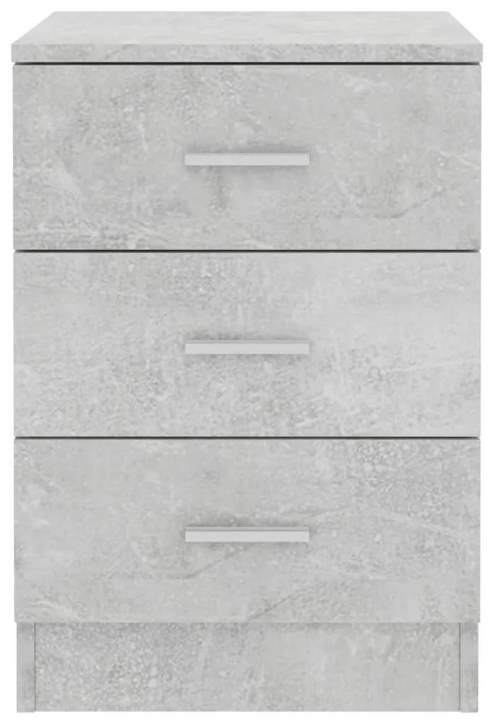 Comodino grigio cemento 38x35x56 cm in truciolato