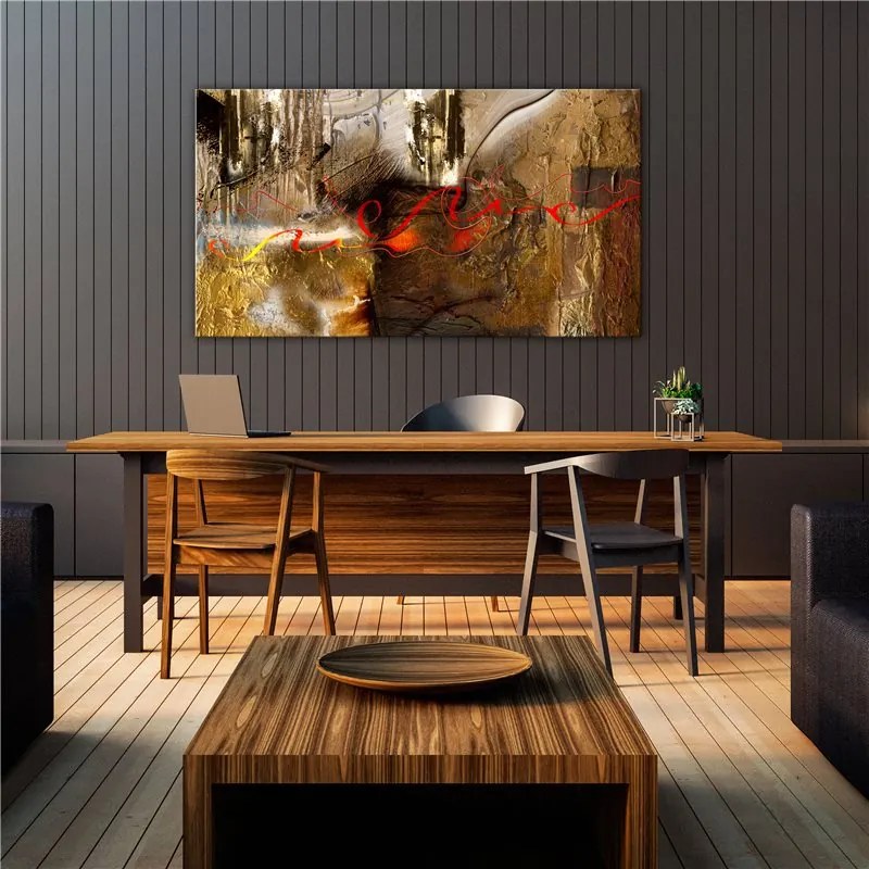 Quadro  Mysterious Shadow  Colore Giallo, Dimensioni e Misure 120x60