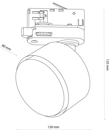 Faretto per sistema a binario trifase TRACER 1xGX53/11W/230V bianco