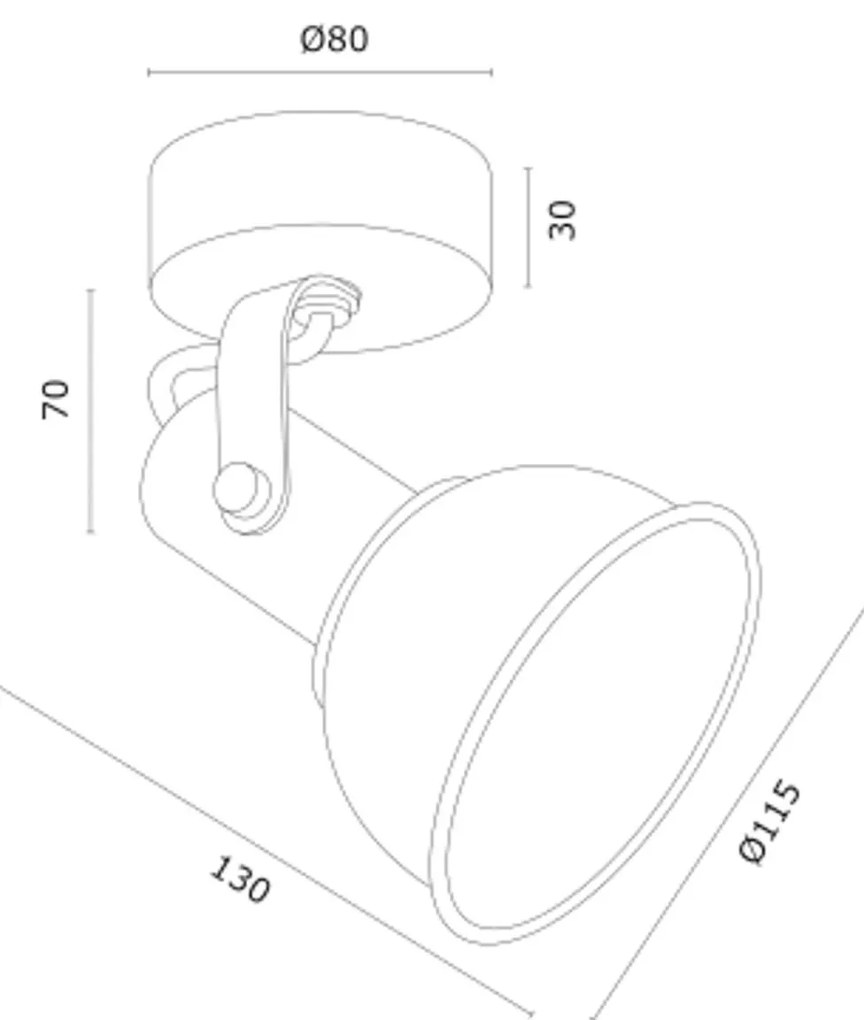 Argon Faretto da soffitto Twist, orientabile, a 1 luce, nero