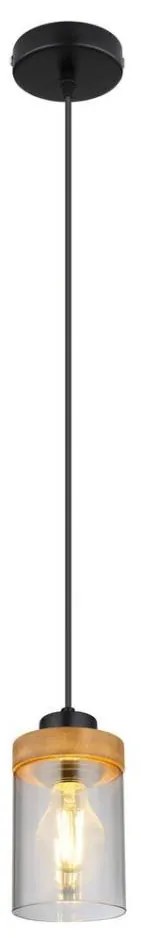 Globo 15557H - Lampadario a sospensione con filo FINCA 1xE27/40W/230V metallo/legno