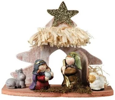 Presepe di Natale Decoris Chiaro (15 x 8 x 13 cm) (6 Pezzi)