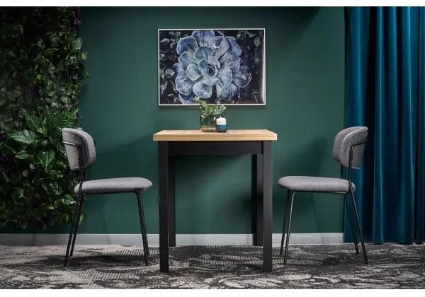 Tavolo da pranzo KINDOR rovere Wotan/nero