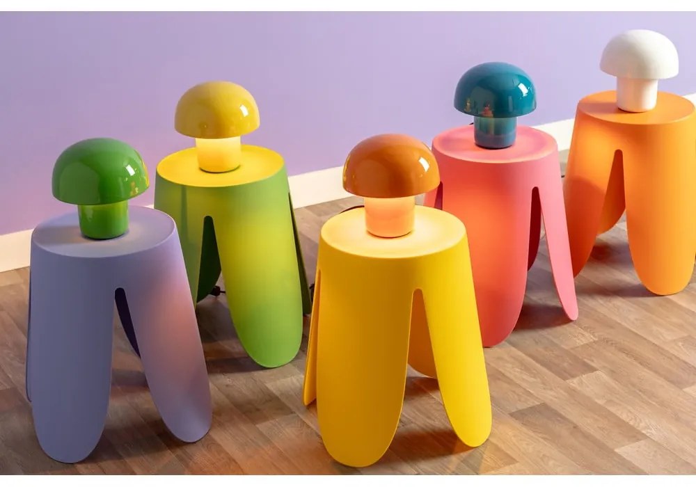 Lampada da tavolo bianca con paralume in metallo (altezza 20 cm) Fat Mushroom - Leitmotiv