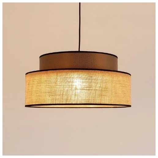 Lampadario a sospensione con filo BOHO 1xE27/60W/230V diametro 40 cm marrone/beige