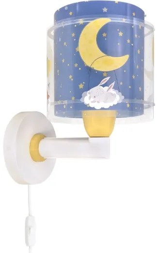 Dalber 76639 - Lampada da parete per bambini MOON DREAMS 1xE27/15W/230V blu
