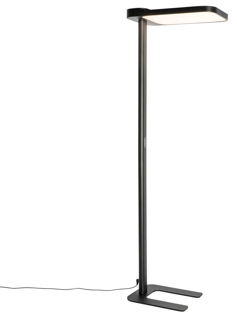 Lampada da terra a luce diurna nera quadrata con LED e dimmer - Guzo