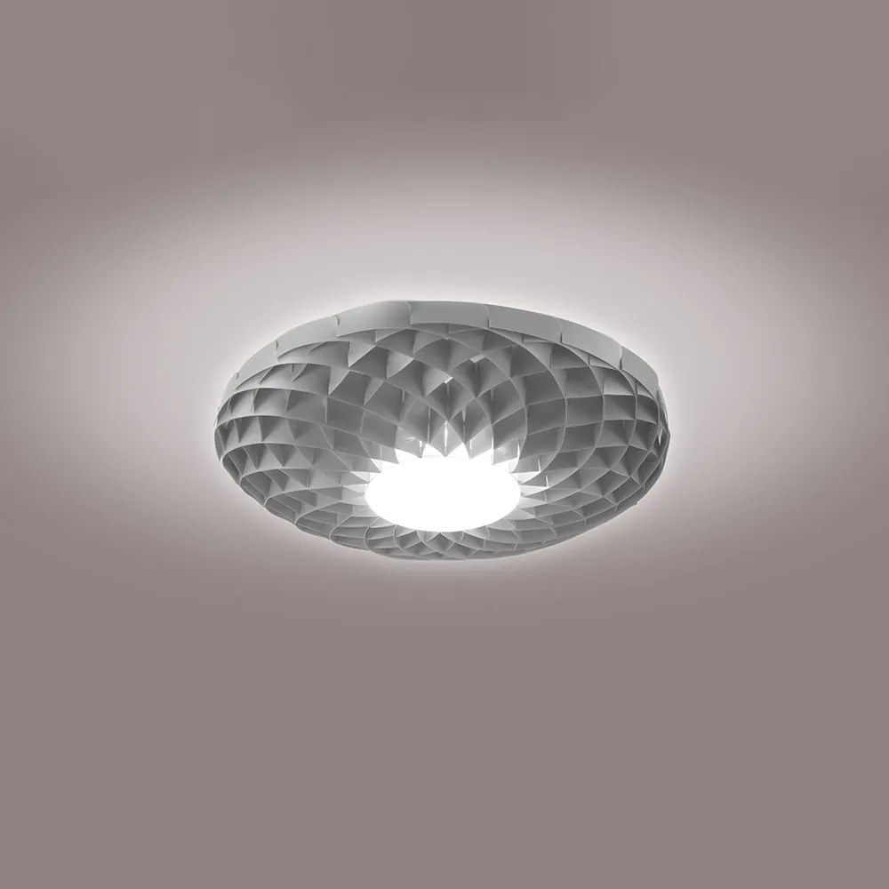 Plafoniera Dalia Led 3000K Attacco Gx53 Polilux Silver D60 Made In Italy