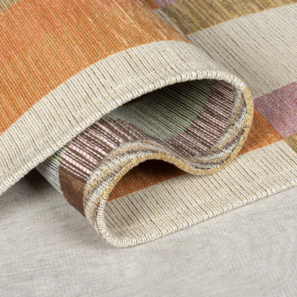 Tappeto in colore arancio-naturale 155x230 cm Riley Block Geo - Flair Rugs