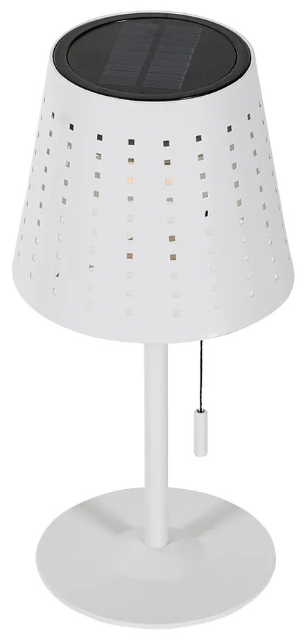 Lampada da tavolo da esterno bianca con LED dimmerabile a 3 livelli ricaricabile e solare - Ferre