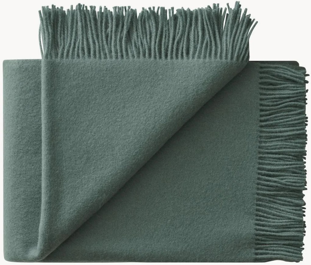 Coperta in lana di agnello con frange Season