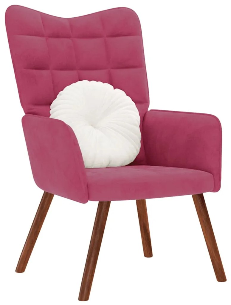 Sedia Relax Rosso Vino İn Velluto /
