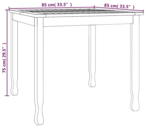 Tavolo da Pranzo da Giardino 85x85x75 cm Legno Massello di Teak