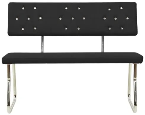 Panca 110 cm Nera in Similpelle