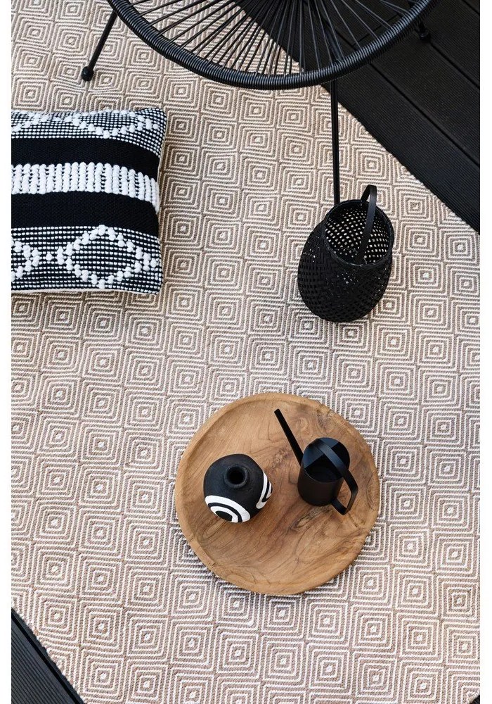 Tappeto per esterni bifacciale crema in plastica riciclata, 120 x 180 cm Solitaire - Green Decore