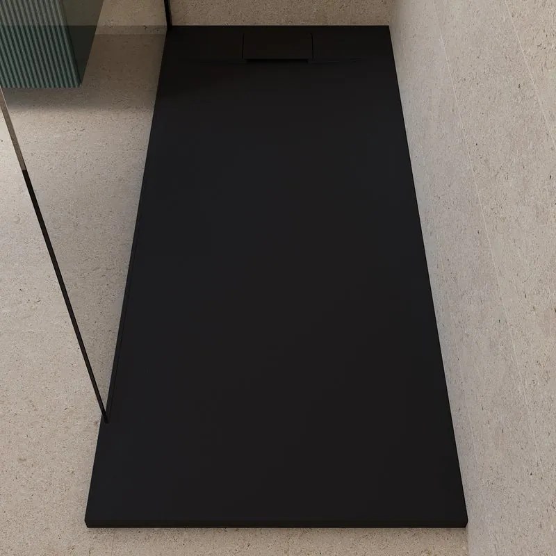Piatto doccia SENSEA in composito minerale di resina gelificata nero L 70 x L 160 x H 3.1 cm opaco