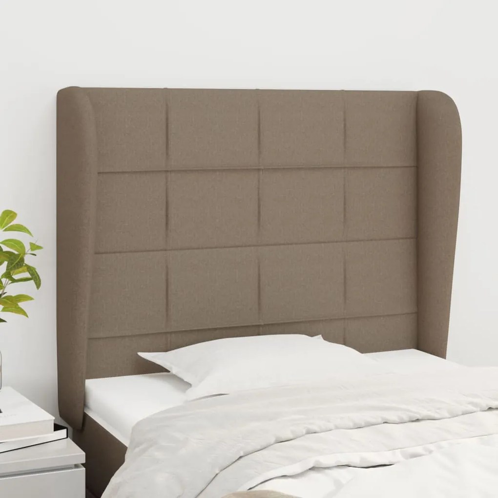Testiera Ad Orecchio Tortora 83x23x118/128 Cm İn Tessuto /
