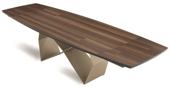 Tavolo allungabile 300 cm con base metallo Beige e piano Eucalipto WALL