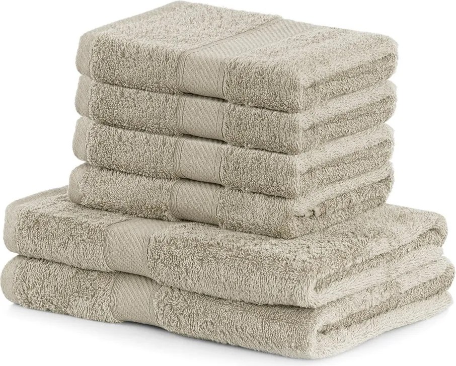 Set di 2 asciugamani da bagno beige e 4 asciugamani Bamby Beige - DecoKing