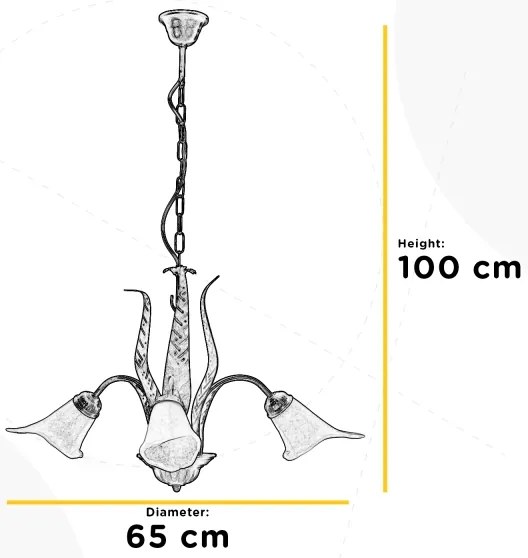 ONLI - Lampadario a sospensione con catena ALGA 3xE14/6W/230V bronzo