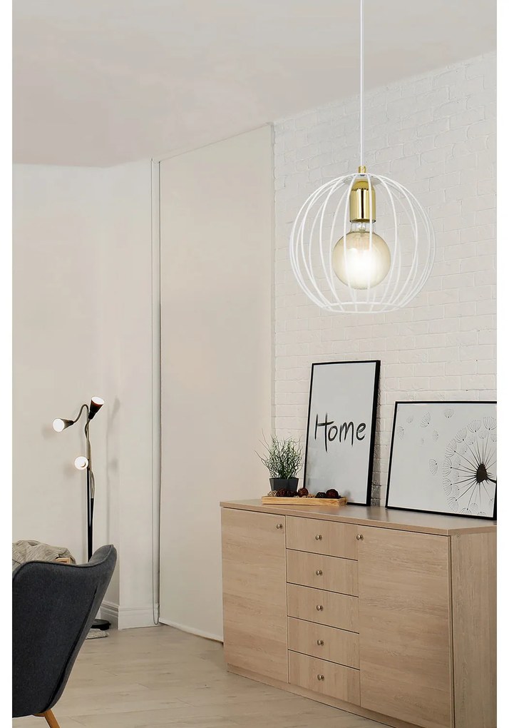 Sospensione Contemporanea Omoikane Acciaio Bianco 1 Luce E27 Ip20
