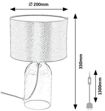 Rabalux 74047 - Lampada da tavolo LUXIN 1xE14/40W/230V Ø 20 cm