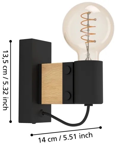 Eglo 43903 - Applique BAILRIGG 1xE27/40W/230V