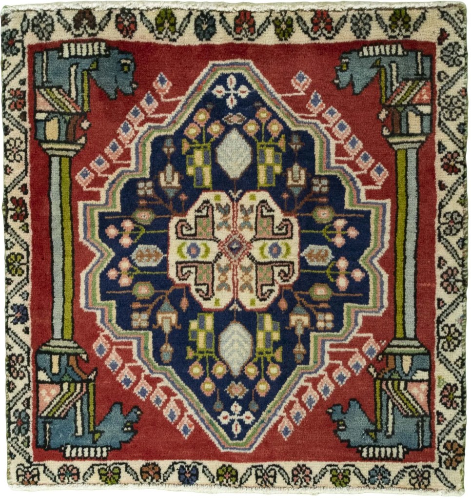 Shiraz Tappeto persiano 60x60 Rosso (Iran) Annodato A Mano
