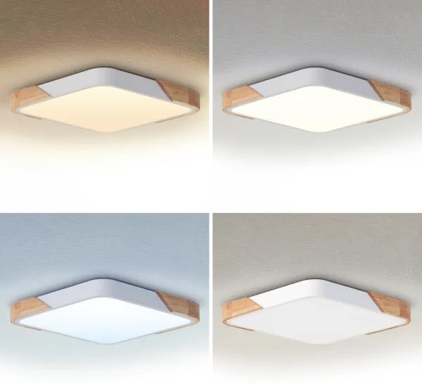 Brilagi - Plafoniera LED dimmerabile PILANA LED/48W/230V rovere/bianco 56x56 cm + telecomando