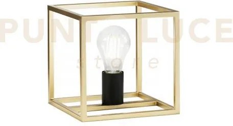 Lumetto kimera nero e oro satinato 1 luce attacco e27 20x20x22,5cm