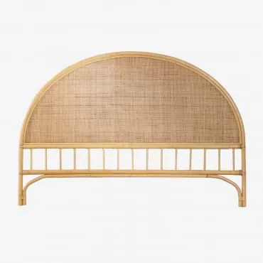 Testiera Per Letto Matrimoniale In Rattan Yivisc Marrone Naturale & 150 Cm - Sklum