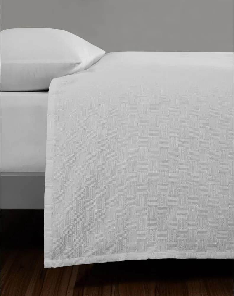 Copriletto in cotone bianco per letto matrimoniale 200x230 cm Plain - Mijolnir