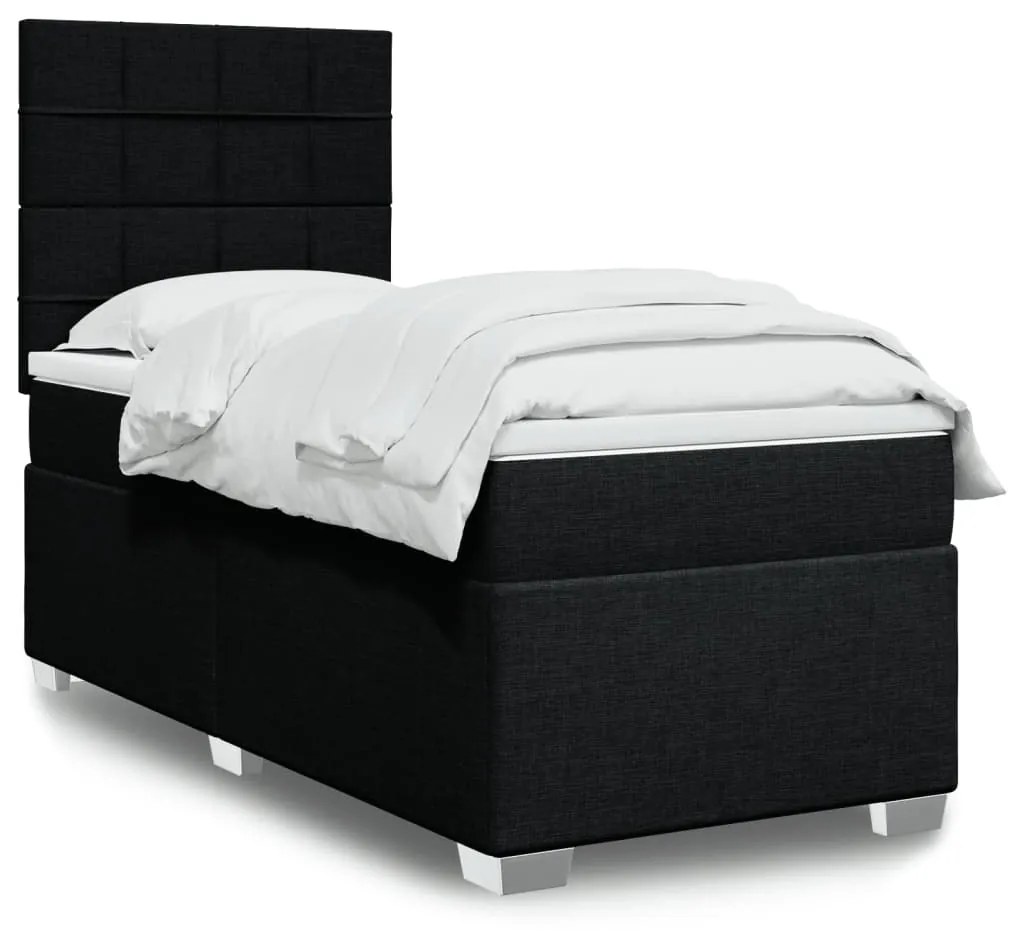 Giroletto A Molle Con Materasso Nero 90x190 Cm İn Tessuto /