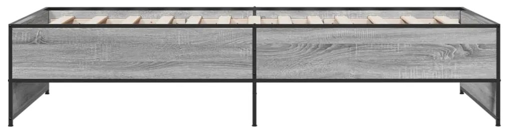 Giroletto grigio sonoma 90x190cm in legno multistrato e metallo