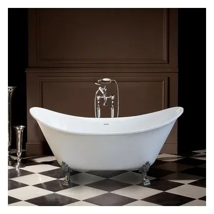 Vasca da bagno freestanding classica 173x75 Piedini cromo a zampa di leone regolabili Scarlett