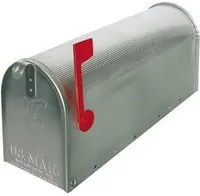 Cassetta postale ALUBOX Usa formato rivista in acciaio argento lucido L 17 x P 48 x H 22.2 cm