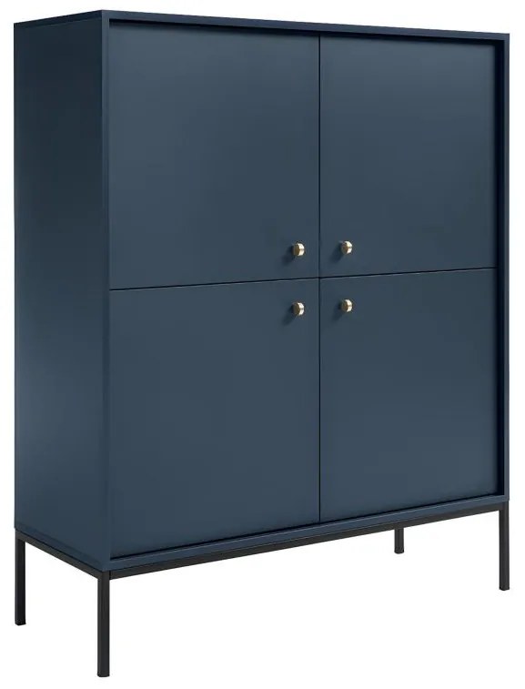 Credenza alta 4 ante Blu - BOGDAN