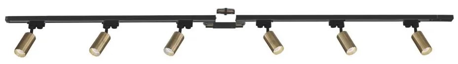 Zuma Line 3022 - Faretto per sistema a binario TUBE 6xGU10/35W/230V nero/oro