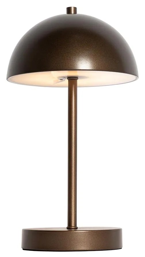Lampada da tavolo da esterno bronzo scuro ricaricabile con dimmer a 3 livelli - Keira