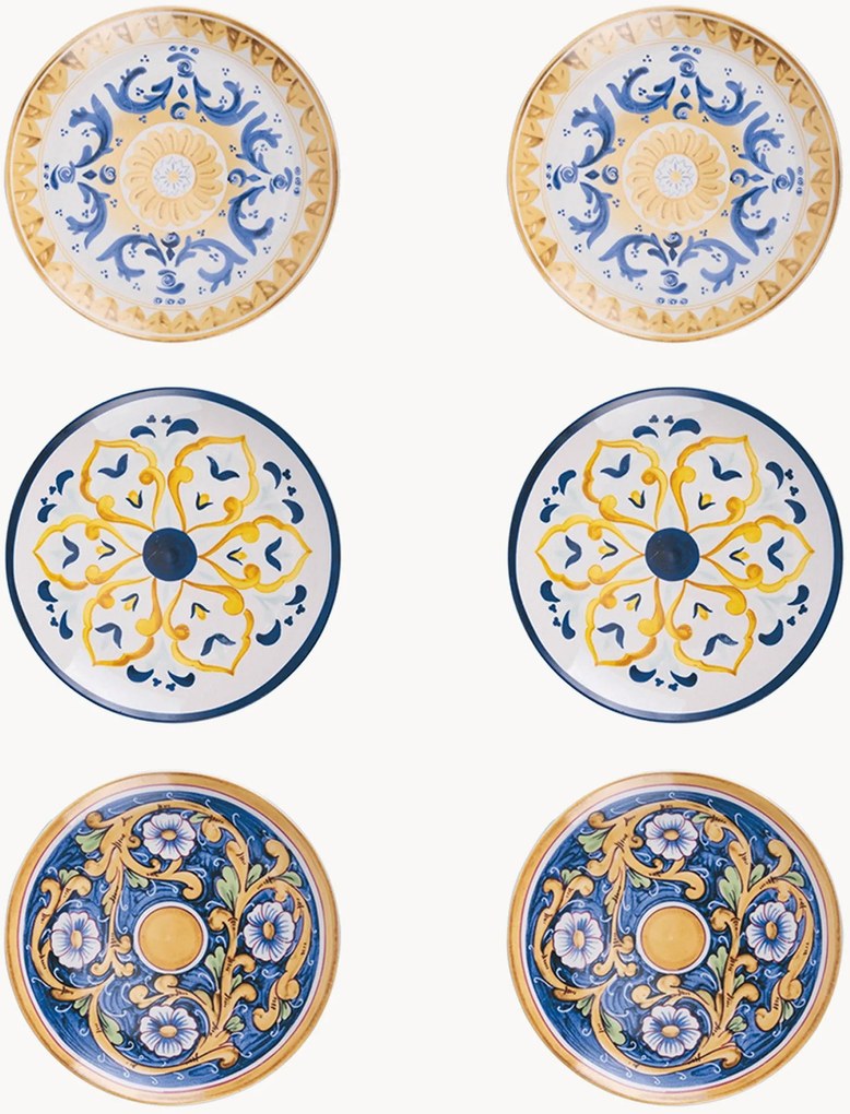 Set di 6 piatti da colazione assortiti Scilla
