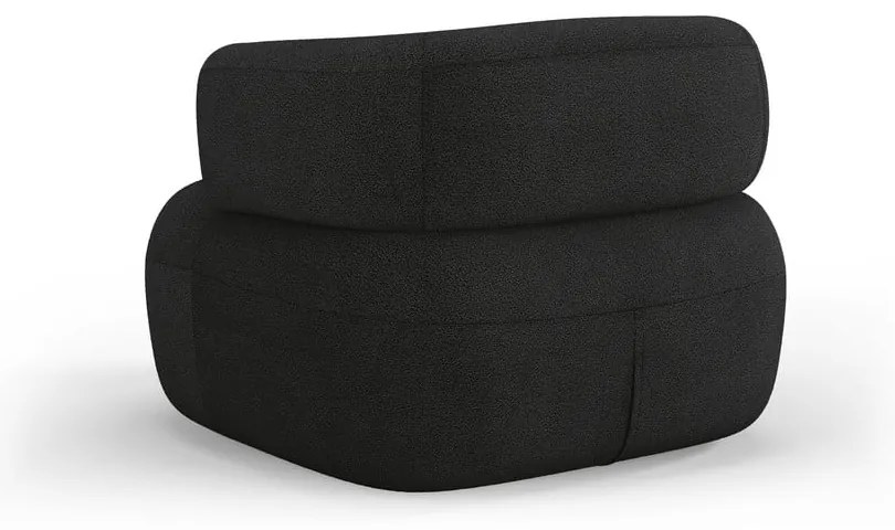 Poltrona nera in tessuto bouclé Jenny - Micadoni Home