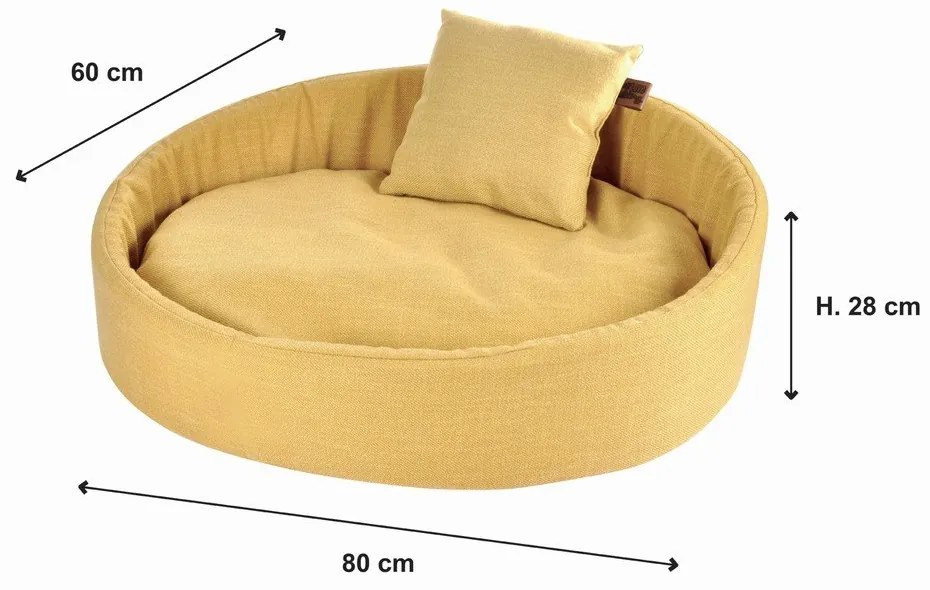 Letto giallo per cani 60x80 cm - Love Story