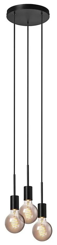 Nordlux - Lampadario a sospensione con cavo PACO 3xE27/25W/230V nero